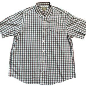 Duluth Trading Co. Relaxed Fit Button Up Shirt Men Duplin Check Multicolor XL